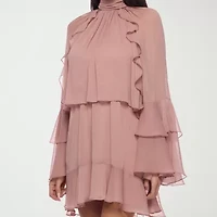 Premier Amour Womens Long Sleeve Shift Dress