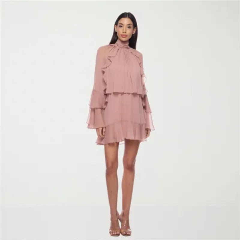 Premier Amour Womens Long Sleeve Shift Dress
