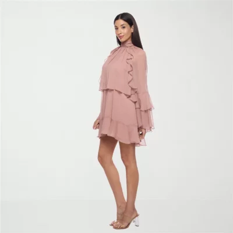 Premier Amour Womens Long Sleeve Shift Dress