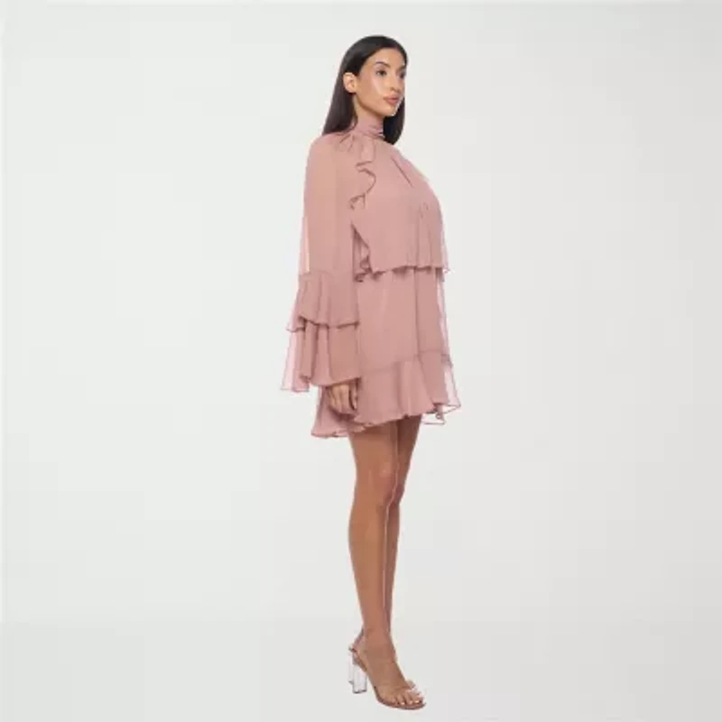 Premier Amour Womens Long Sleeve Shift Dress
