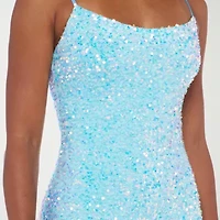 B. Smart Womens Juniors Sleeveless Sequin Velvet Bodycon Dress