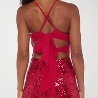 B. Smart Womens Sleeveless Sequin Juniors Bodycon Dress