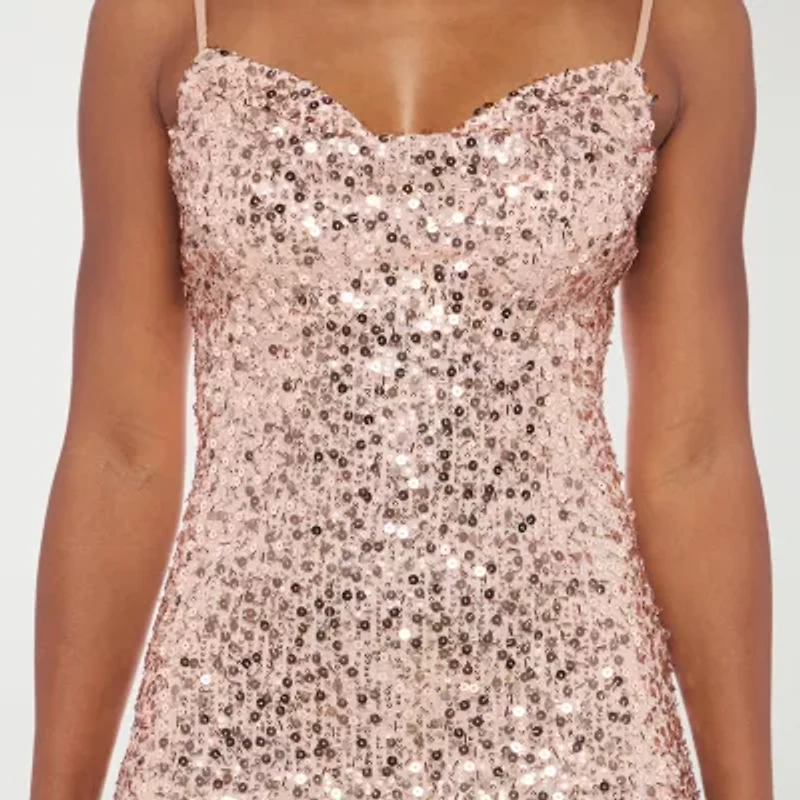 B. Smart Womens Juniors Sleeveless Sequin Bodycon Dress