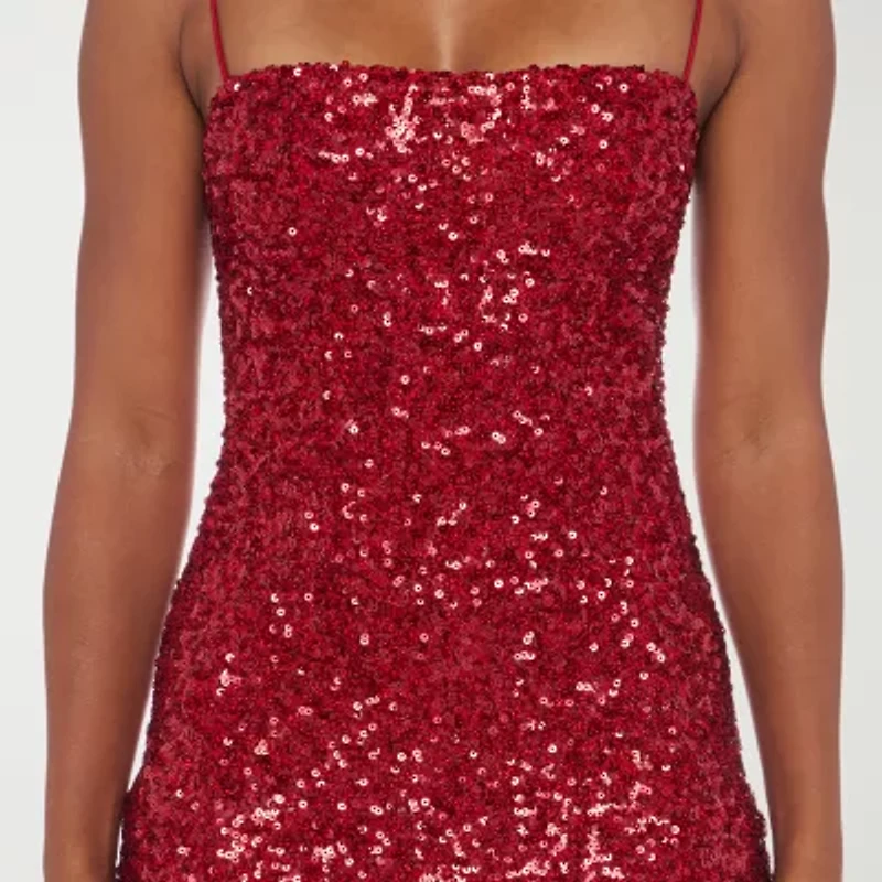 B. Smart Womens Juniors Sleeveless Sequin Bodycon Dress