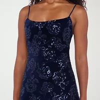 B. Smart Womens Juniors Sleeveless Sequin Velvet Bodycon Dress