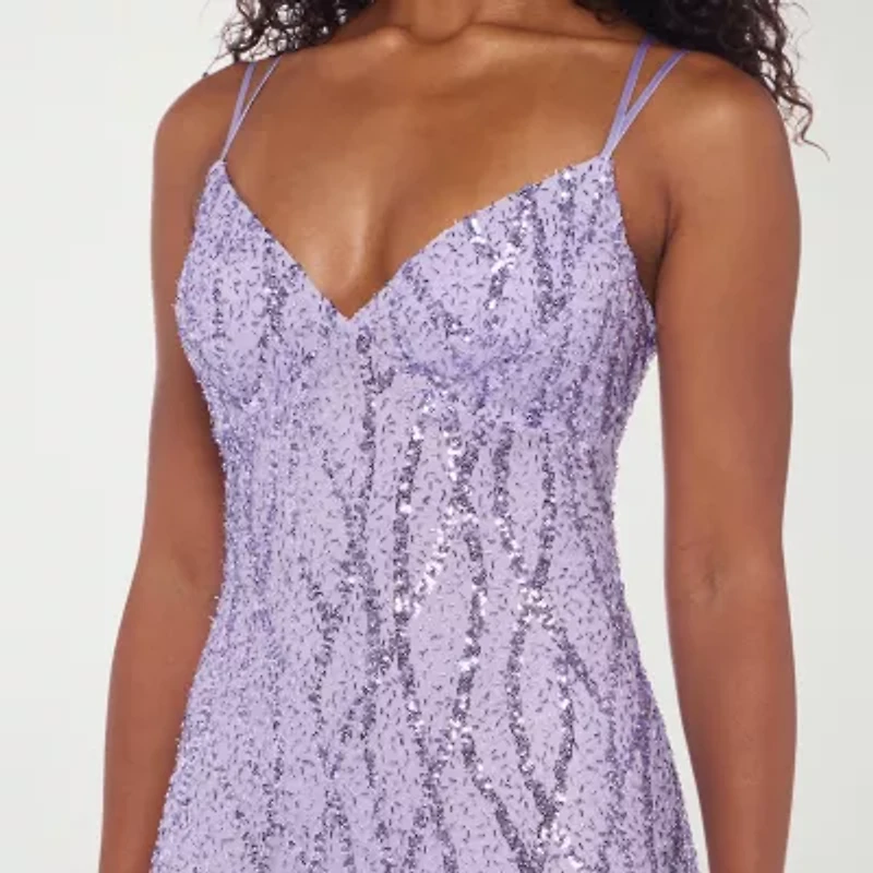B. Smart Womens Sleeveless Sequin Juniors Bodycon Dress