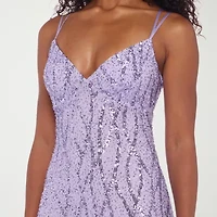 B. Smart Womens Sleeveless Sequin Juniors Bodycon Dress