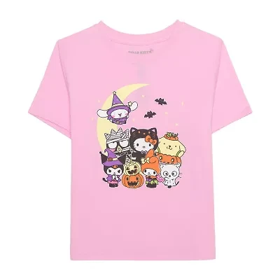 Little & Big Kid Girls Crew Neck Short Sleeve Regular Fit Hello Kitty Graphic T-Shirt