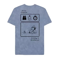 Mens Crew Neck Short Sleeve Regular Fit Peanuts Graphic T-Shirt