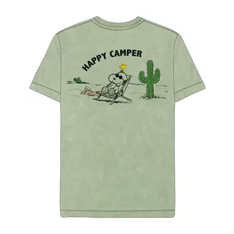 Mens Crew Neck Short Sleeve Regular Fit Peanuts Graphic T-Shirt