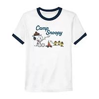 Mens Crew Neck Short Sleeve Regular Fit Peanuts Graphic T-Shirt