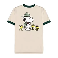 Mens Crew Neck Short Sleeve Regular Fit Peanuts Graphic T-Shirt