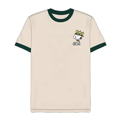 Mens Crew Neck Short Sleeve Regular Fit Peanuts Graphic T-Shirt