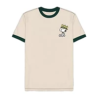 Mens Crew Neck Short Sleeve Regular Fit Peanuts Graphic T-Shirt