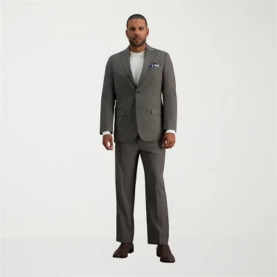 Haggar JMH Mens Plaid Stretch Fabric Classic Fit Flat Front Suit Pant