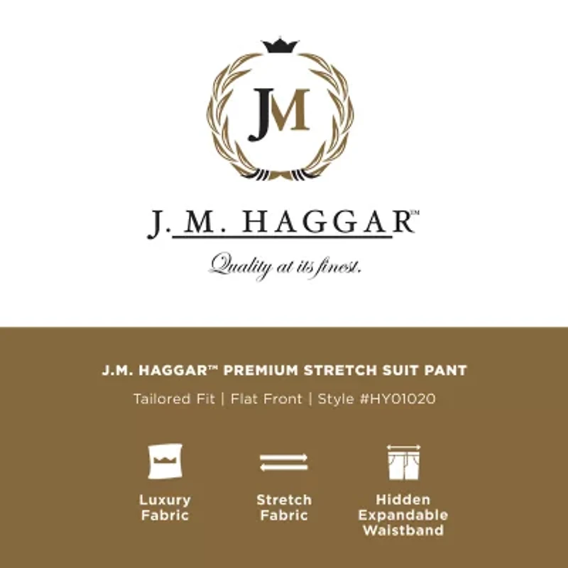 Haggar JMH Mens Plaid Stretch Fabric Classic Fit Flat Front Suit Pant