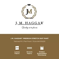 Haggar JMH Mens Plaid Stretch Fabric Classic Fit Flat Front Suit Pant