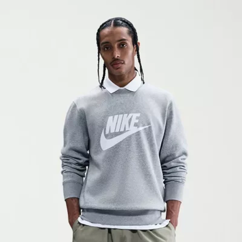 Nike Club Fleece Mens Crew Neck Long Sleeve Sweatshirt