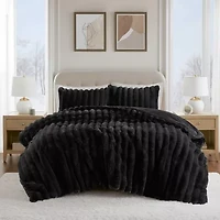 Madison Park Dahlia Faux Fur 3-pc. Midweight Comforter Set
