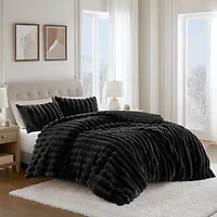 Madison Park Dahlia Faux Fur 3-pc. Midweight Comforter Set