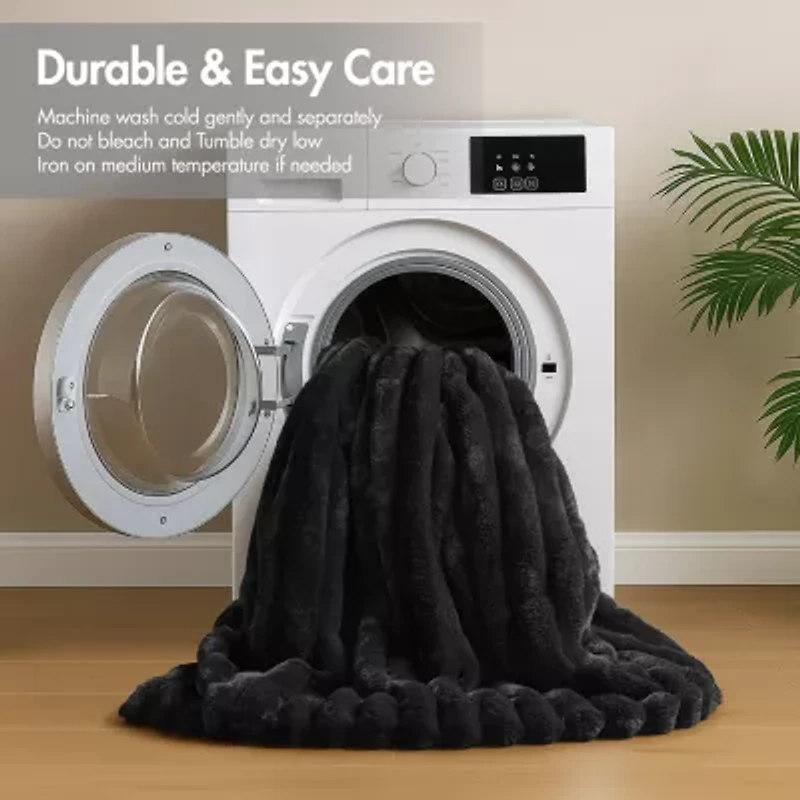 Madison Park Dahlia Faux Fur 3-pc. Midweight Comforter Set