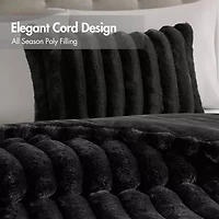 Madison Park Dahlia Faux Fur 3-pc. Midweight Comforter Set