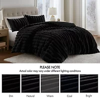 Madison Park Dahlia Faux Fur 3-pc. Midweight Comforter Set