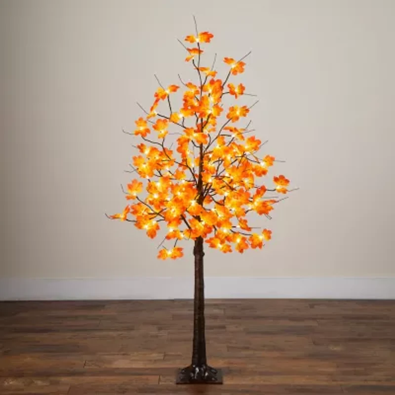 Nearly Natural 5ft Pre-Lit Autumn Maple Artificial Tree