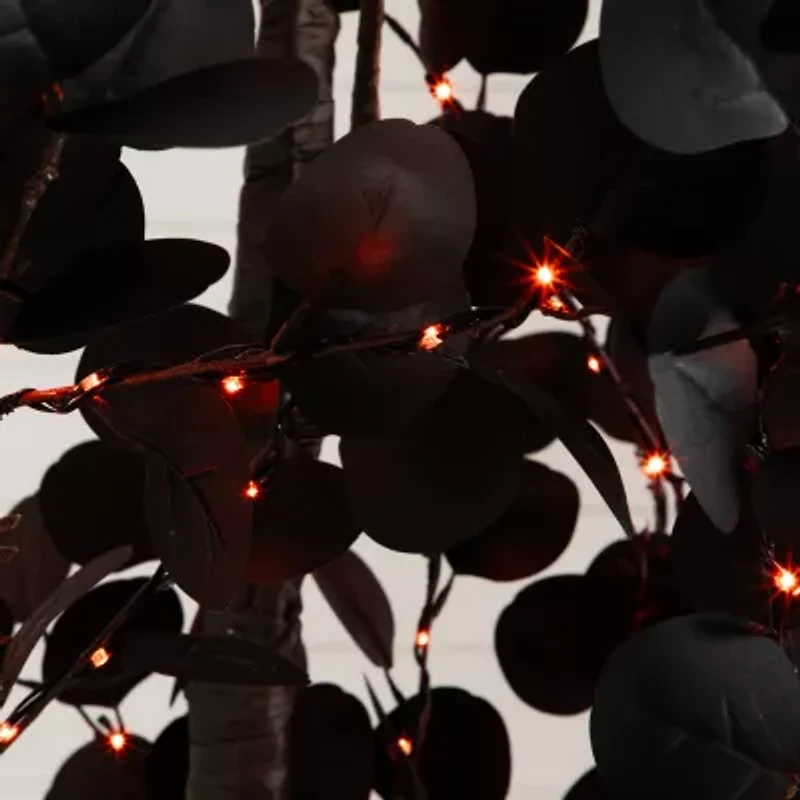 Nearly Natural 9ft Pre-Lit Black Eucalyptus Artificial Tree