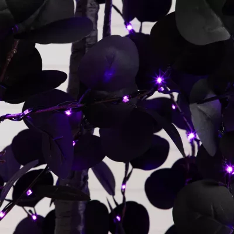 Nearly Natural 9ft Pre-Lit Black Eucalyptus Artificial Tree
