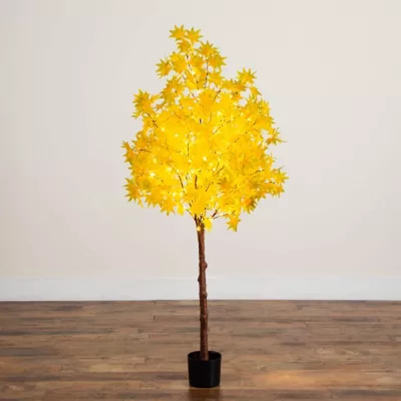 Nearly Natural 5ft Pre-Lit Autumn Maple Artificial Tree