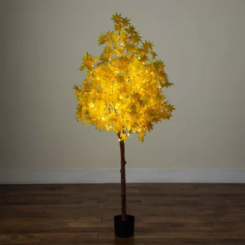 Nearly Natural 5ft Pre-Lit Autumn Maple Artificial Tree