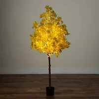 Nearly Natural 5ft Pre-Lit Autumn Maple Artificial Tree