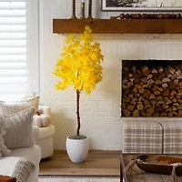 Nearly Natural 5ft Pre-Lit Autumn Maple Artificial Tree