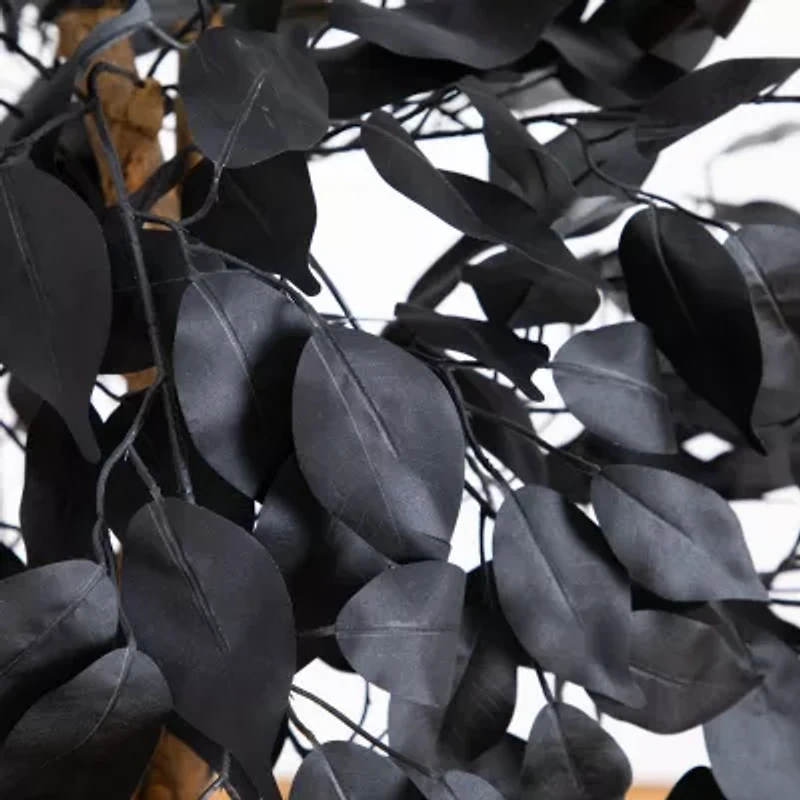 Nearly Natural 4ft Halloween Black Ficus Artificial Tree