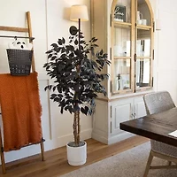 Nearly Natural 4ft Halloween Black Ficus Artificial Tree