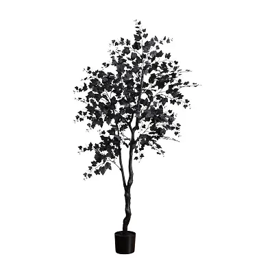 Nearly Natural 6ft Halloween Black Maple Artificial Tree