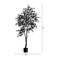 Nearly Natural 6ft Halloween Black Maple Artificial Tree