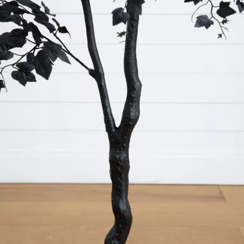 Nearly Natural 6ft Halloween Black Maple Artificial Tree