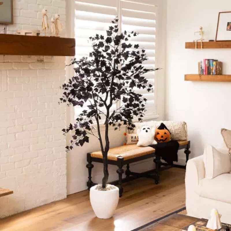 Nearly Natural 6ft Halloween Black Maple Artificial Tree