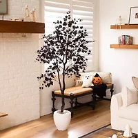 Nearly Natural 6ft Halloween Black Maple Artificial Tree
