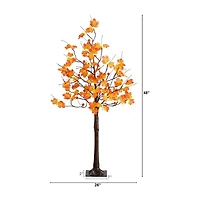 Nearly Natural 4ft Pre-Lit Autumn Maple Artificial Tree