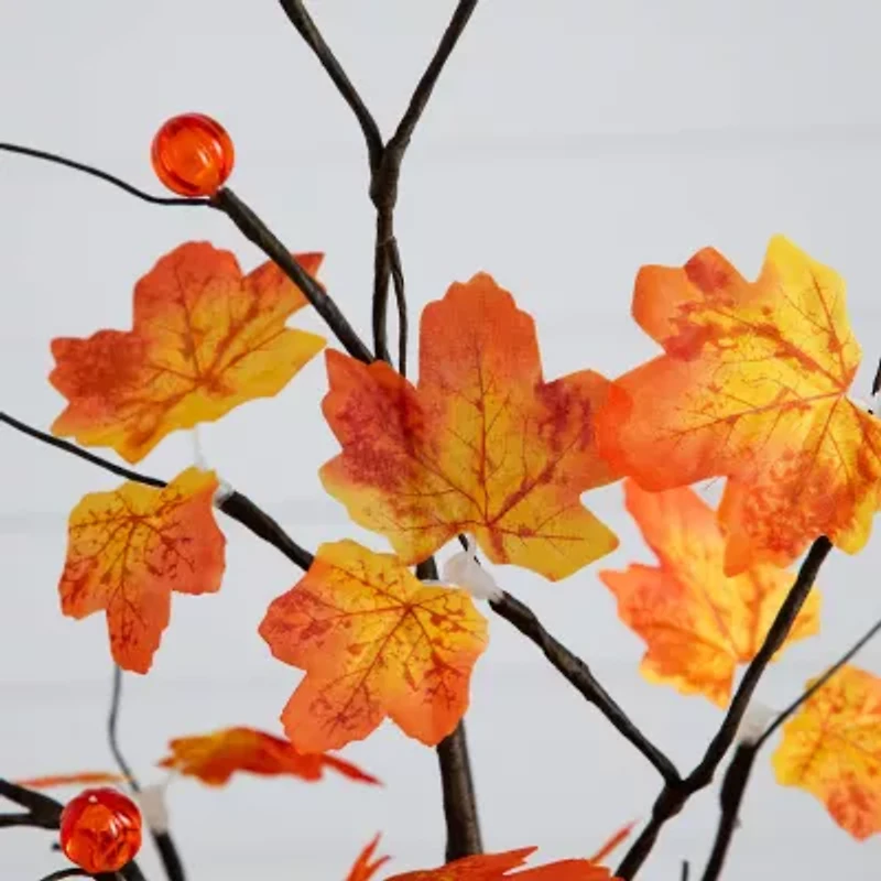 Nearly Natural 4ft Pre-Lit Autumn Maple Artificial Tree