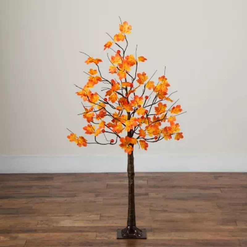 Nearly Natural 4ft Pre-Lit Autumn Maple Artificial Tree