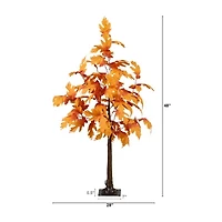 Nearly Natural 4ft Pre-Lit Autumn Maple Artificial Tree