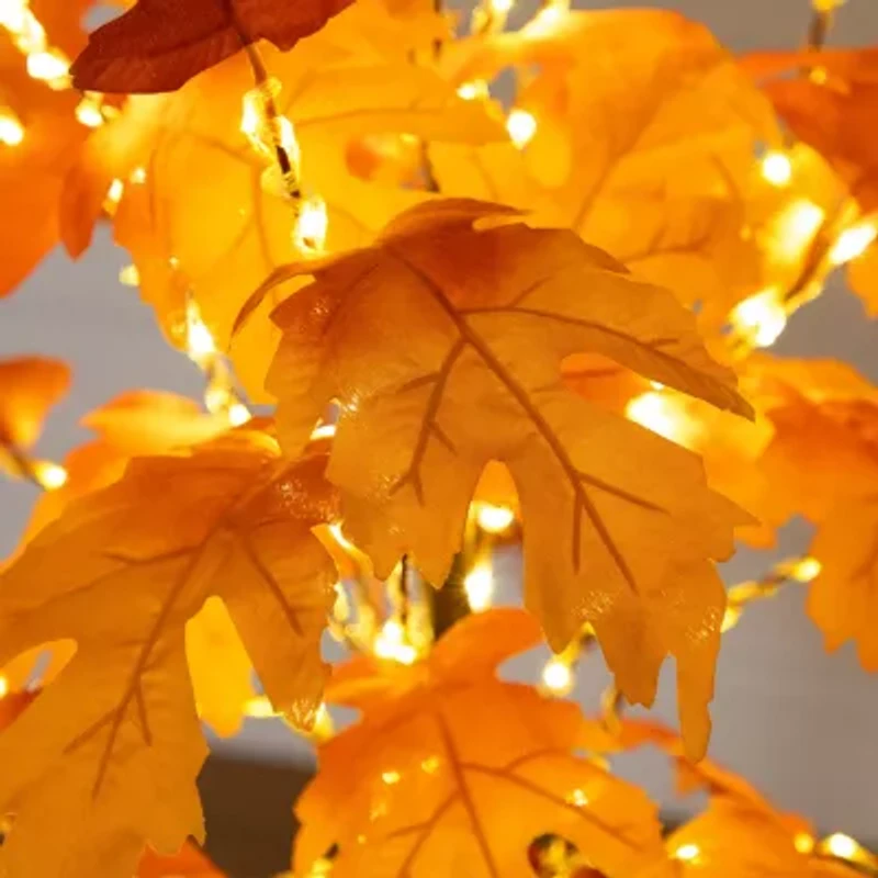 Nearly Natural 4ft Pre-Lit Autumn Maple Artificial Tree
