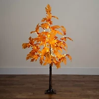Nearly Natural 4ft Pre-Lit Autumn Maple Artificial Tree