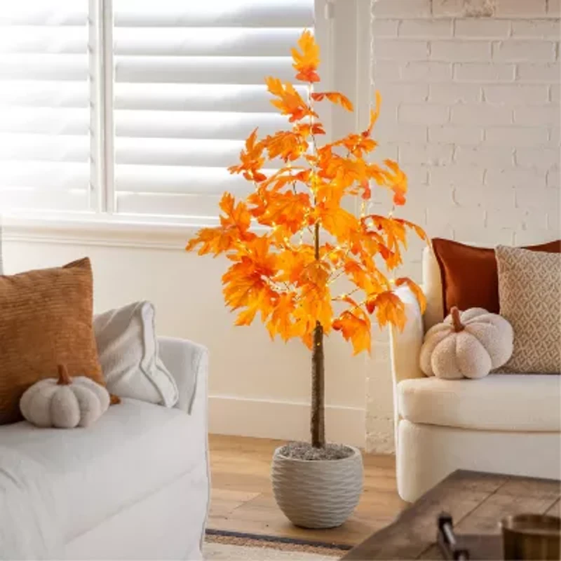 Nearly Natural 4ft Pre-Lit Autumn Maple Artificial Tree