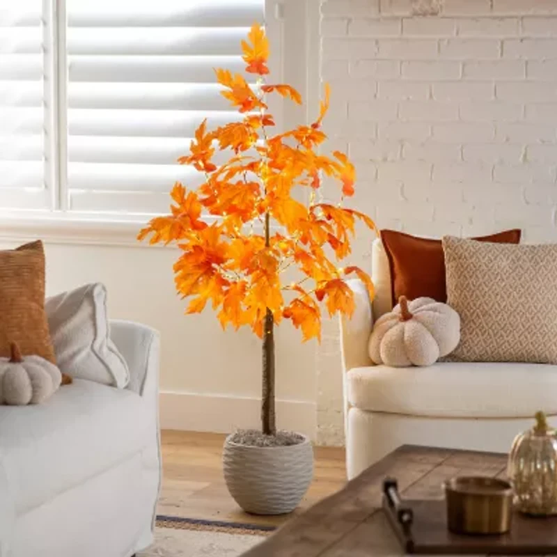 Nearly Natural 4ft Pre-Lit Autumn Maple Artificial Tree