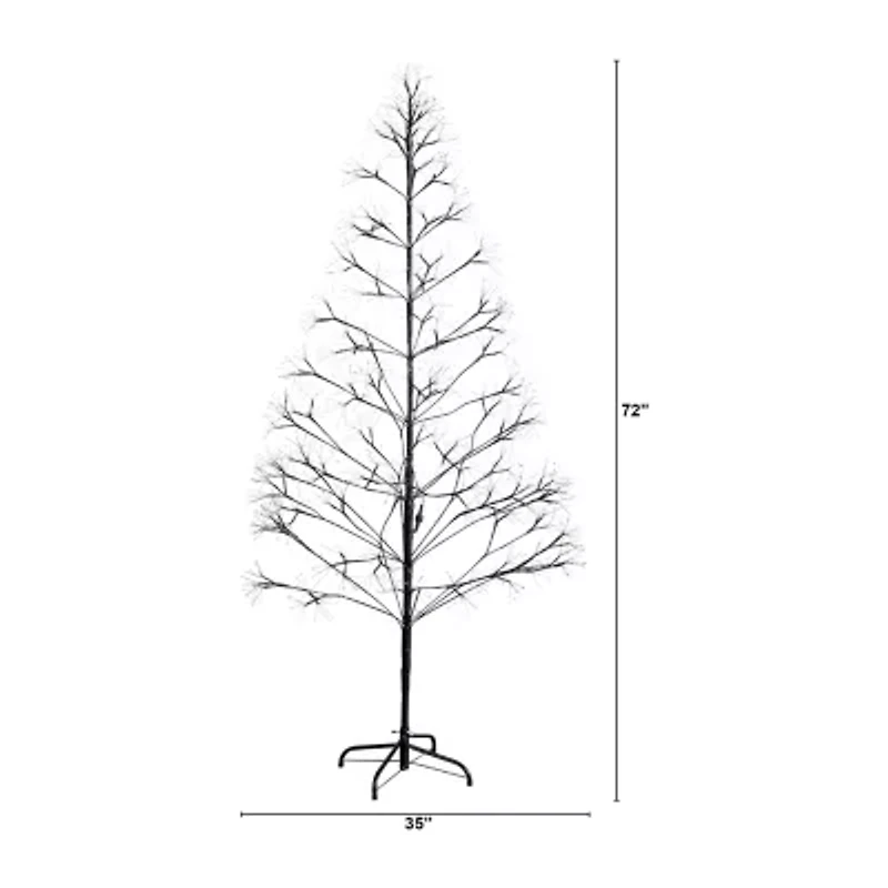 Nearly Natural 6ft Pre-Lit Halloween Starburst Artificial Tree